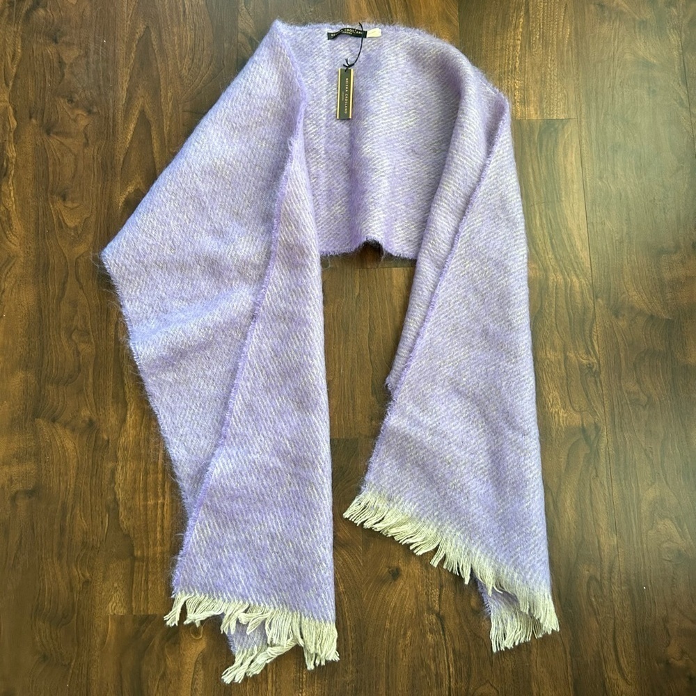 NWT Neisha Crosland London Mohair Twill Wrap Scarf 
Lillac Made In Great Britain